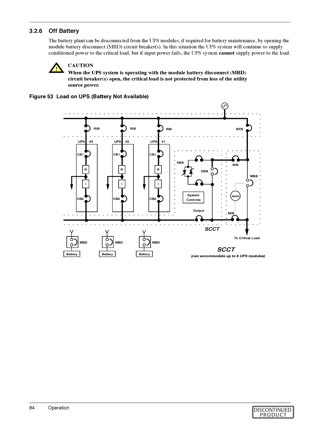 Liebert Series 600T manual Off Battery, Load on UPS Battery Not Available 