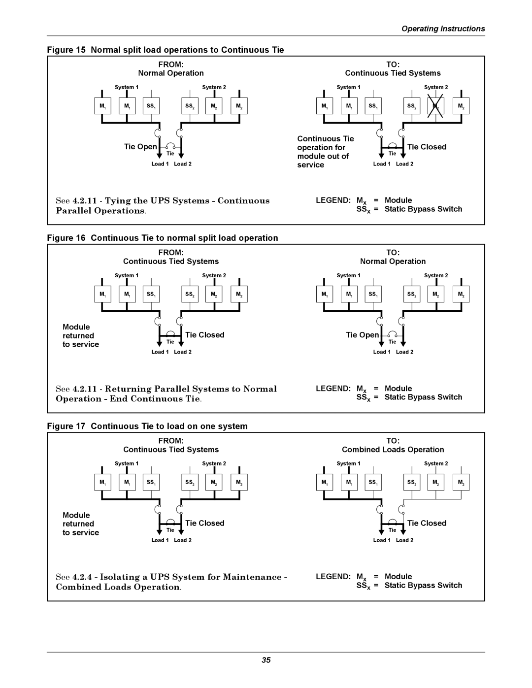 Liebert Series 610 user manual See 4.2.11 Tying the UPS Systems Continuous, Parallel Operations 