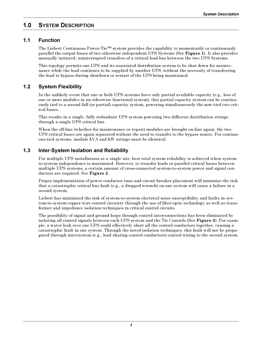 Liebert Series 610 user manual Function, System Flexibility, Inter-System Isolation and Reliability 