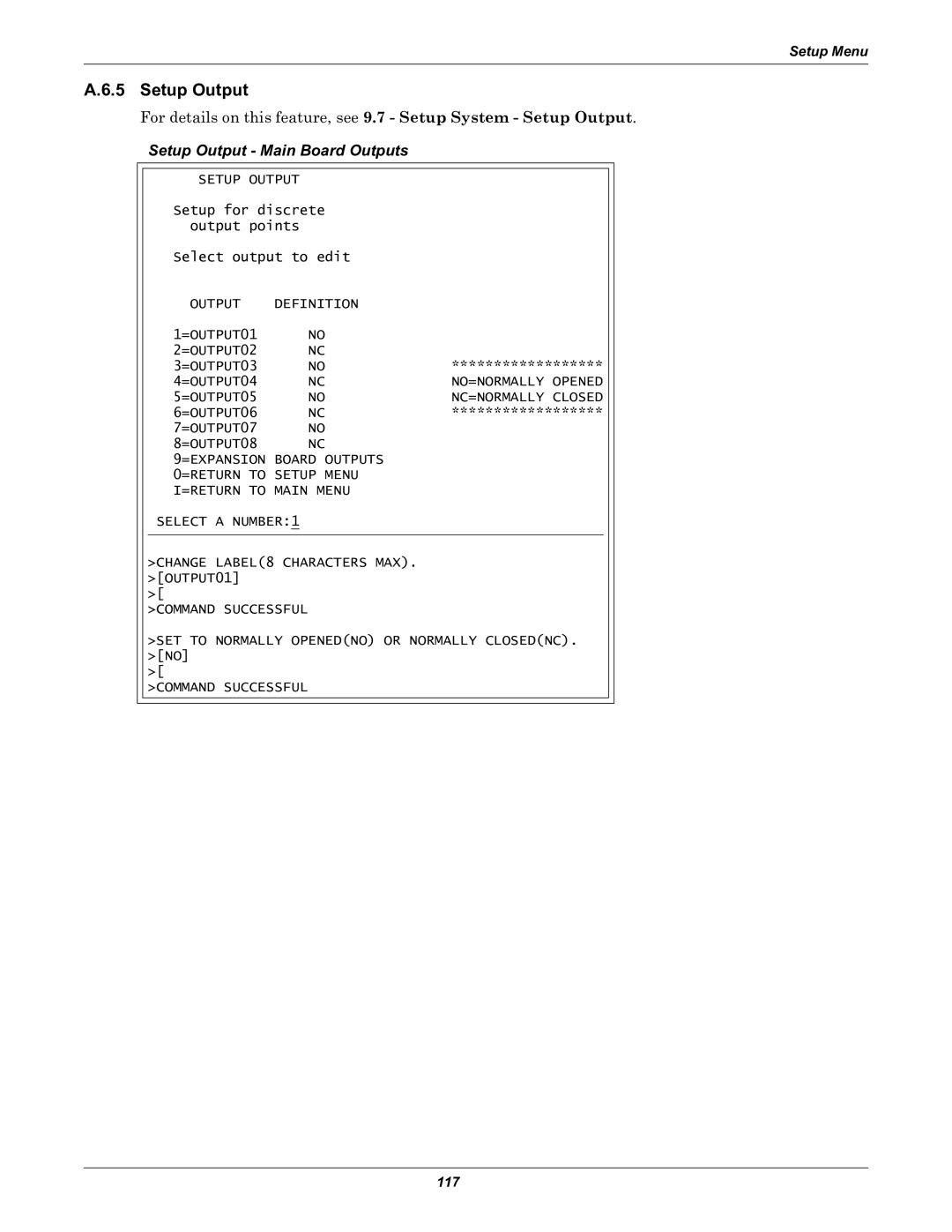 Liebert Universal Monitor user manual Setup Output Main Board Outputs 