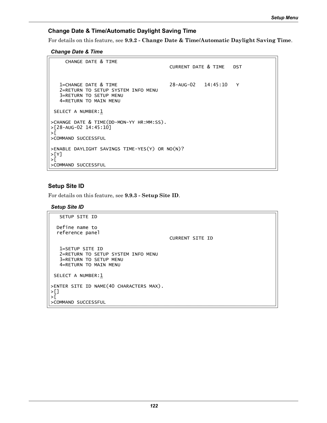 Liebert Universal Monitor user manual Change Date & Time, Setup Site ID 