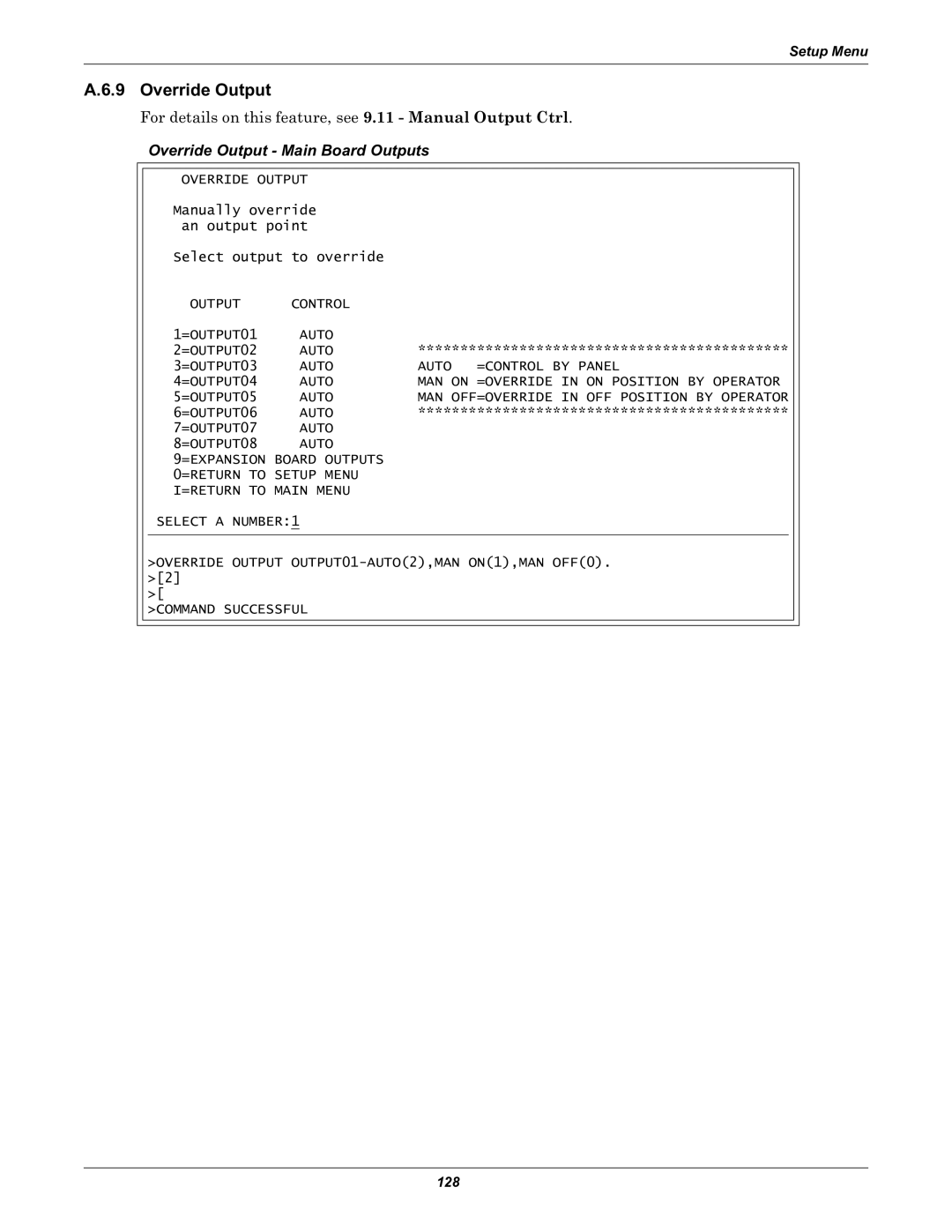 Liebert Universal Monitor user manual Override Output Main Board Outputs 