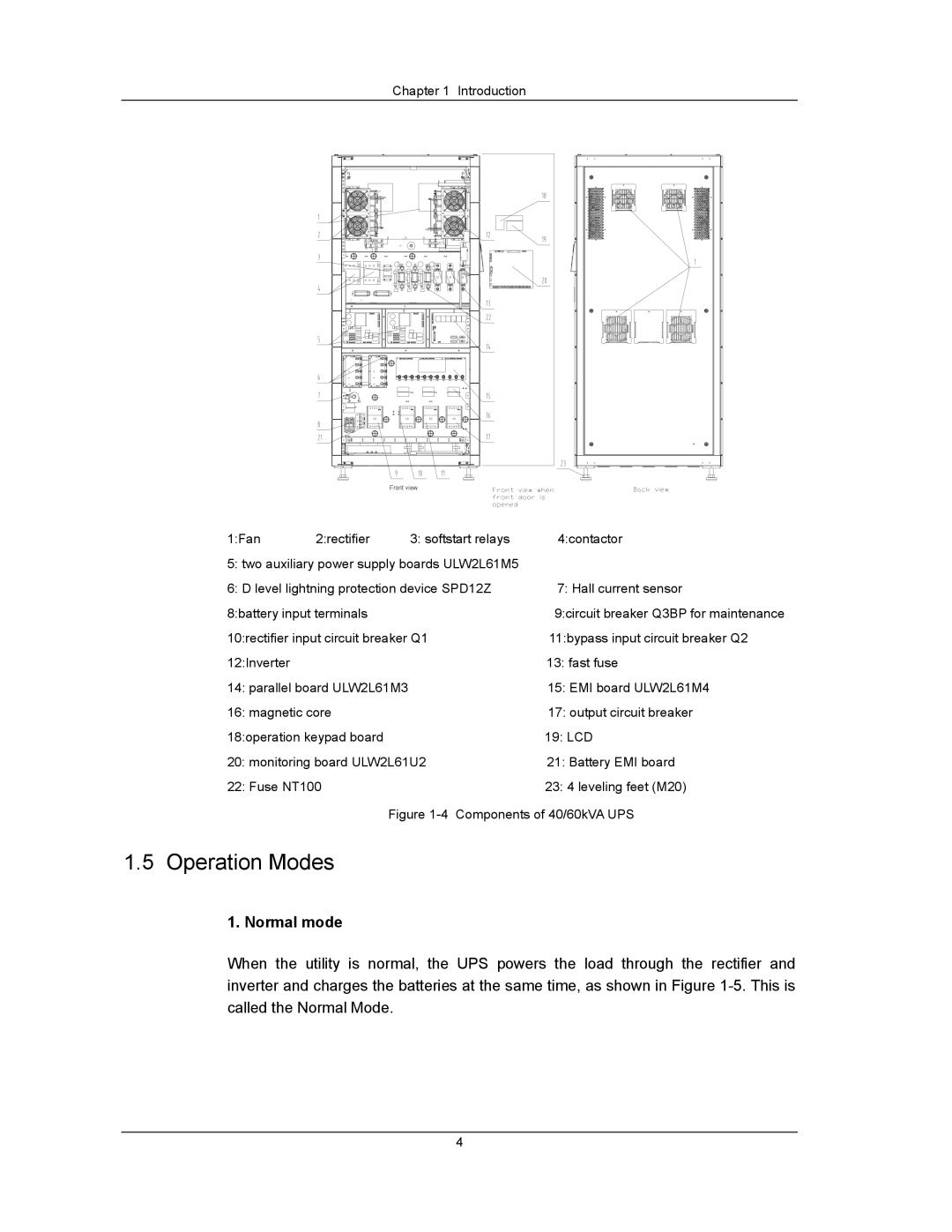 Liebert UPS System user manual Operation Modes, Normal mode 