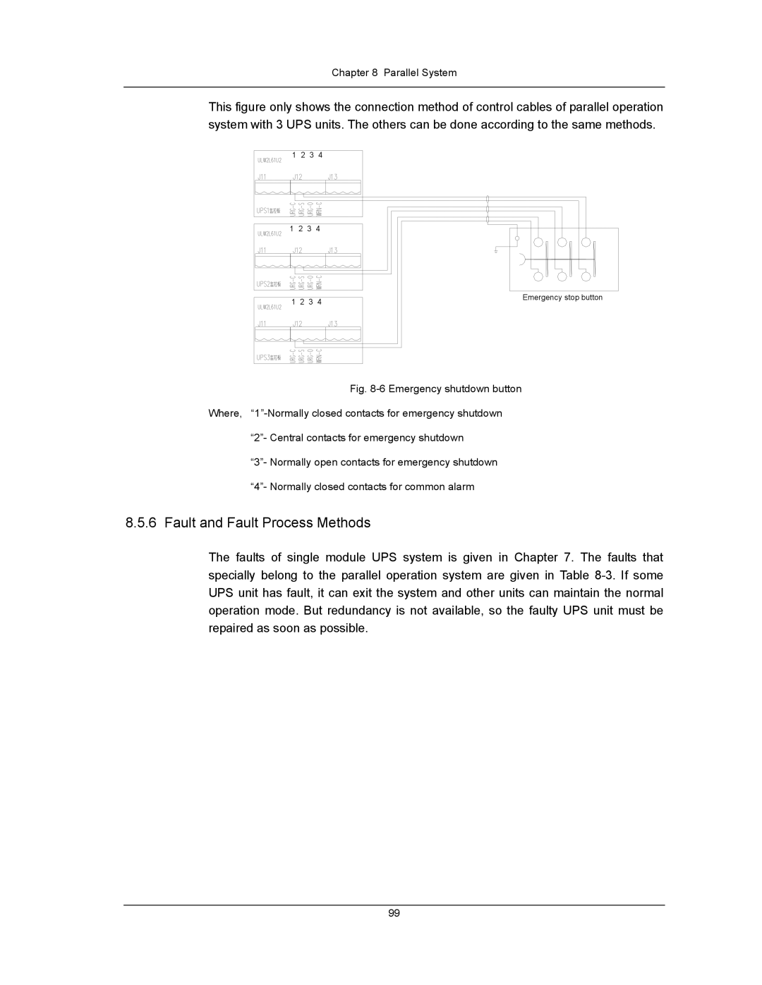 Liebert UPS System user manual Fault and Fault Process Methods 