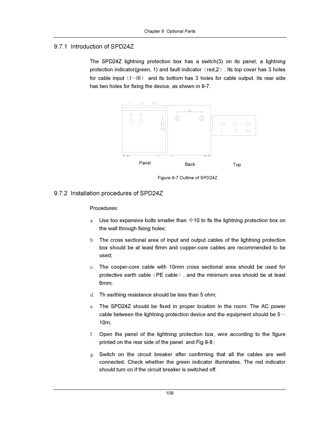 Liebert UPS System user manual Introduction of SPD24Z, Installation procedures of SPD24Z 