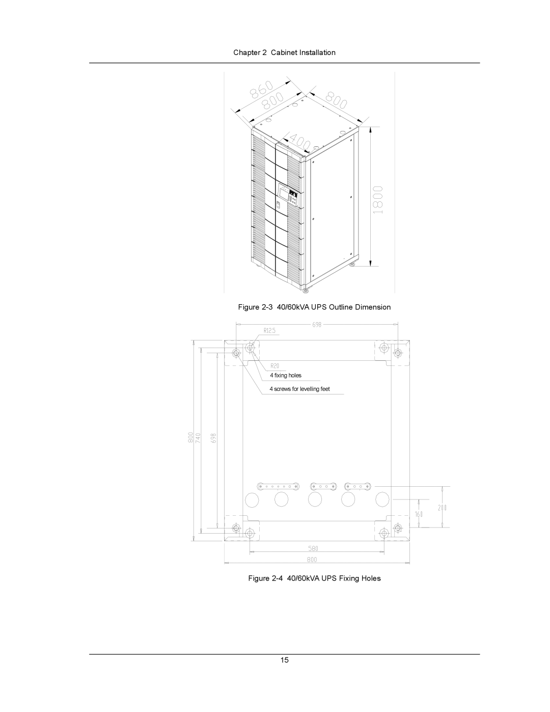 Liebert UPS System user manual 40/60kVA UPS Outline Dimension 