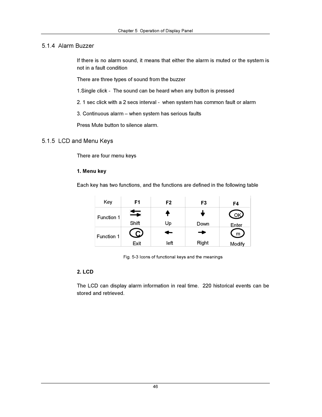 Liebert UPS System user manual Alarm Buzzer, LCD and Menu Keys, Menu key, Lcd 