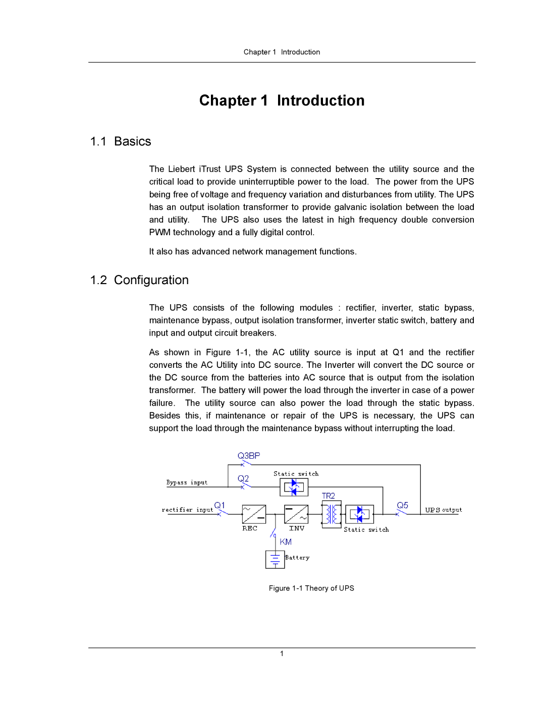 Liebert UPS System user manual Basics, Configuration 