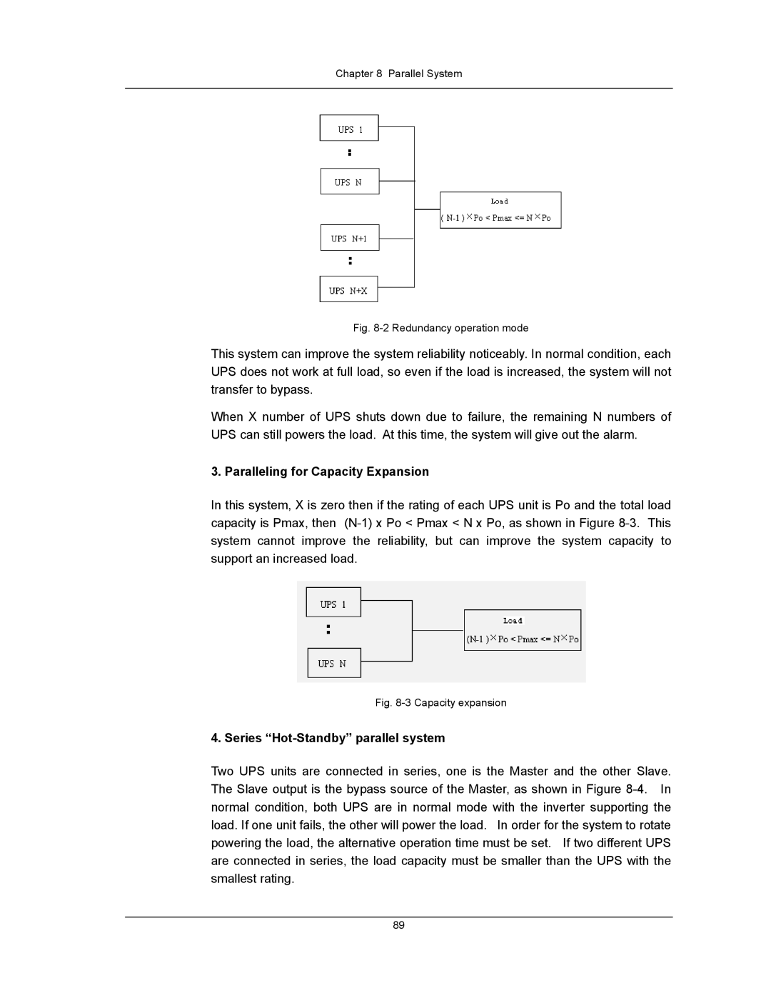 Liebert UPS System user manual Paralleling for Capacity Expansion, Series Hot-Standby parallel system 