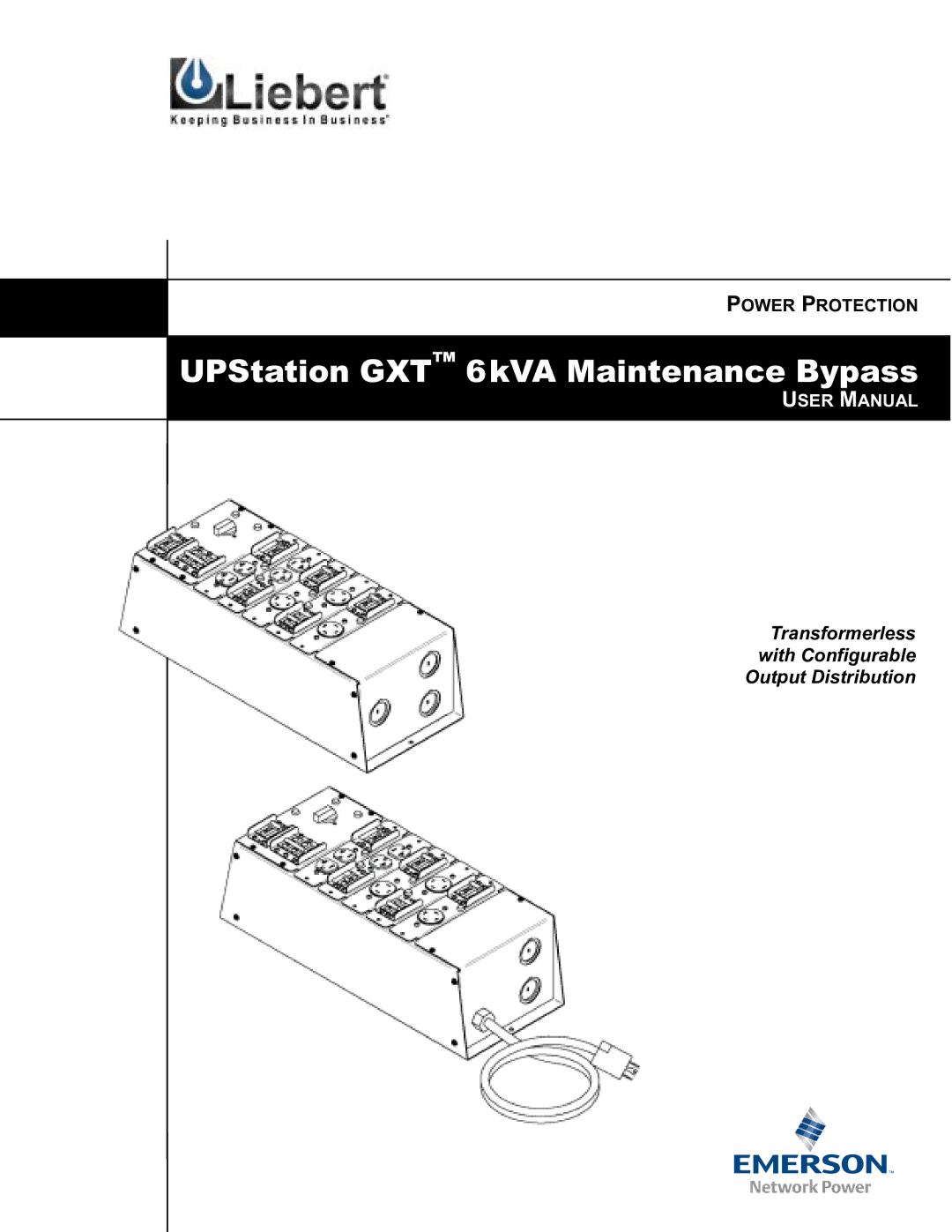 Liebert user manual UPStation GXT 6kVA Maintenance Bypass 