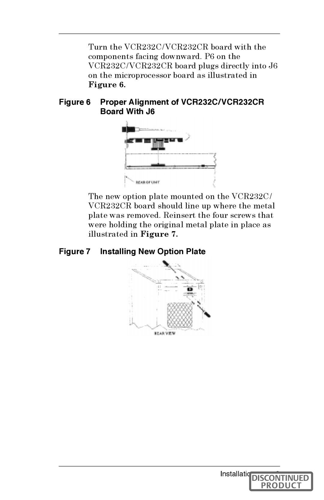 Liebert VCR232CR instruction manual ,  