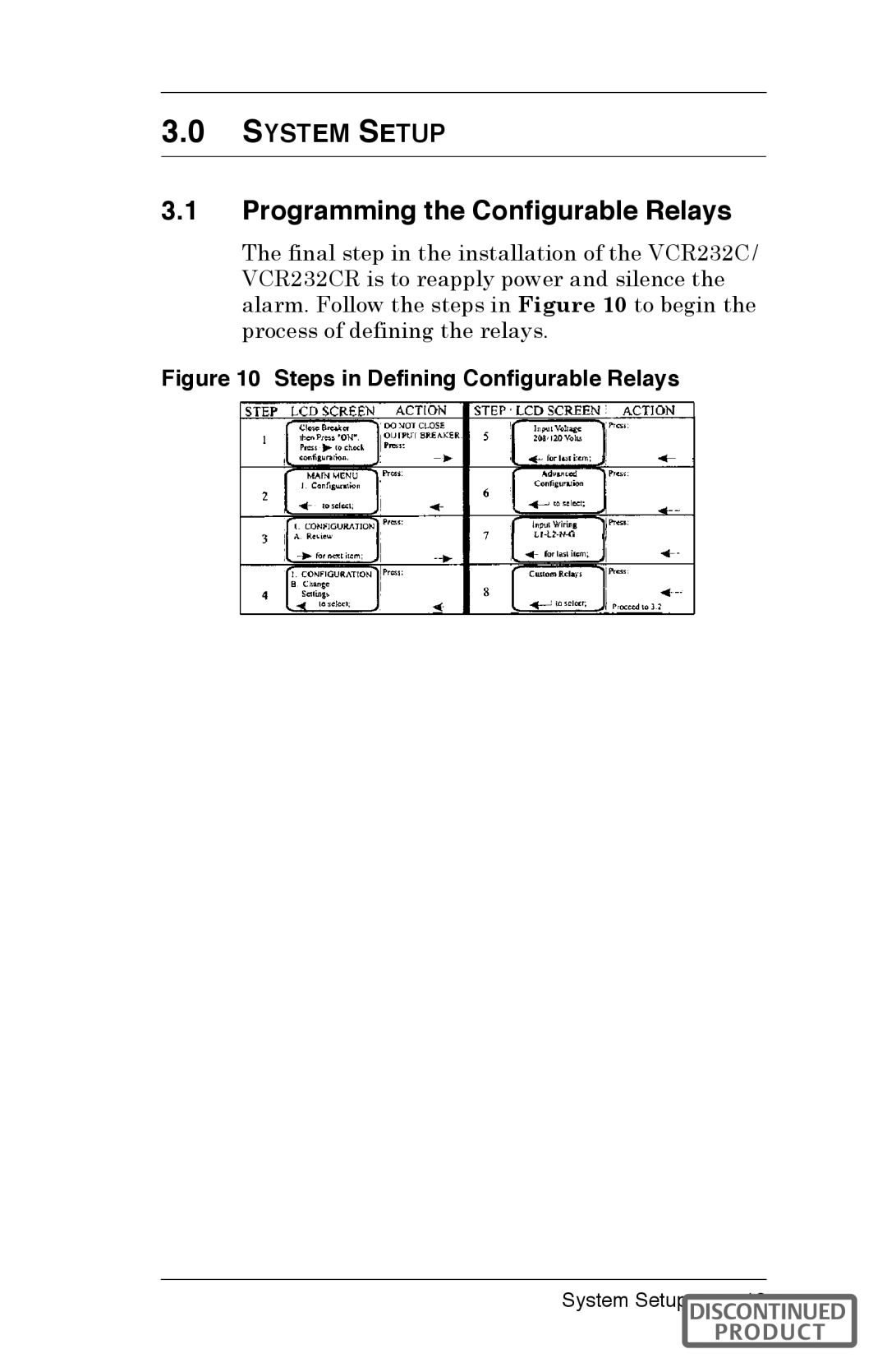 Liebert VCR232CR Programming the Configurable Relays,  