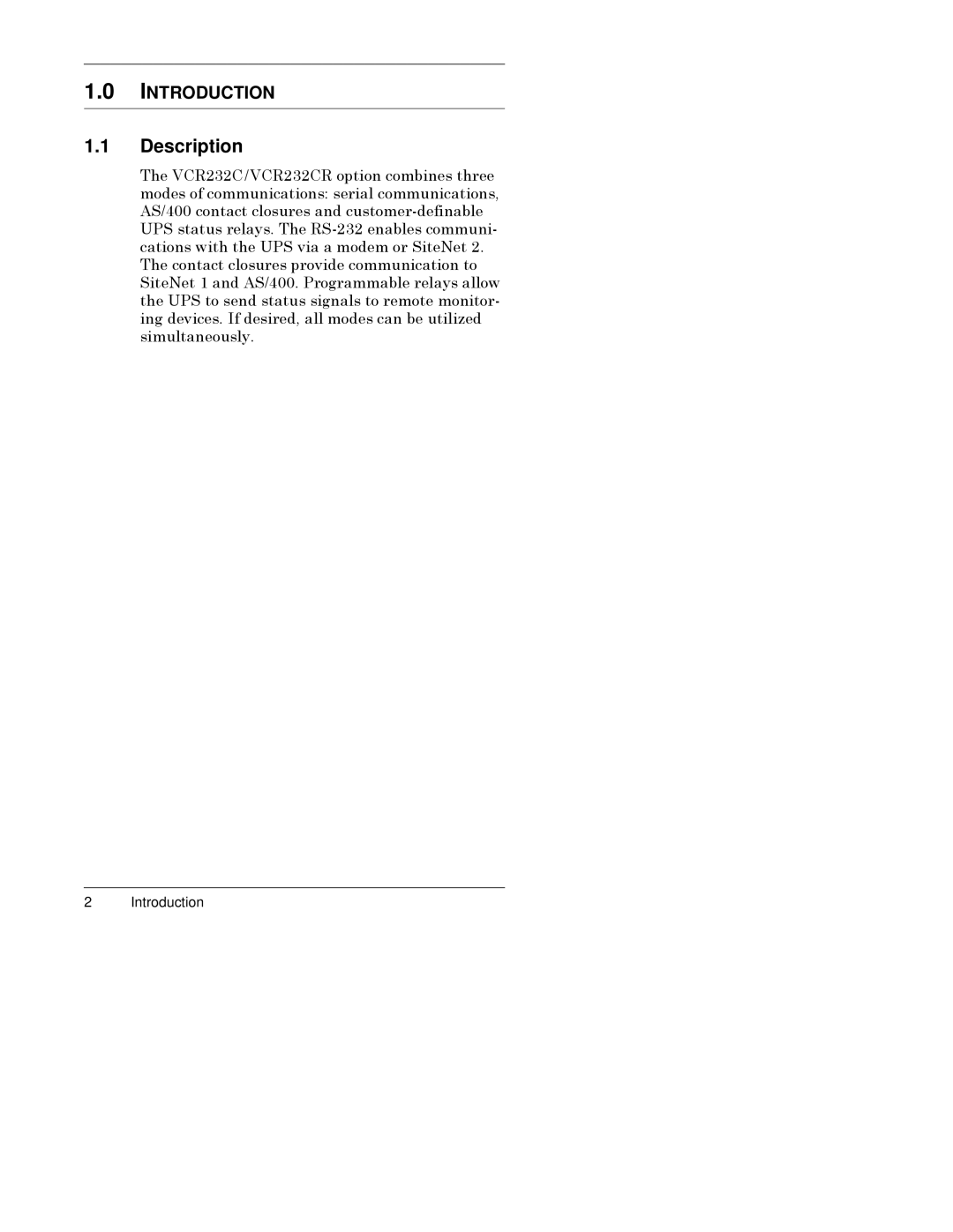 Liebert VCR232CR instruction manual Description, 7KHý9&5ëêë&î9&5ëêë&5ýRSWLRQýFRPELQHVýWKUHHý 