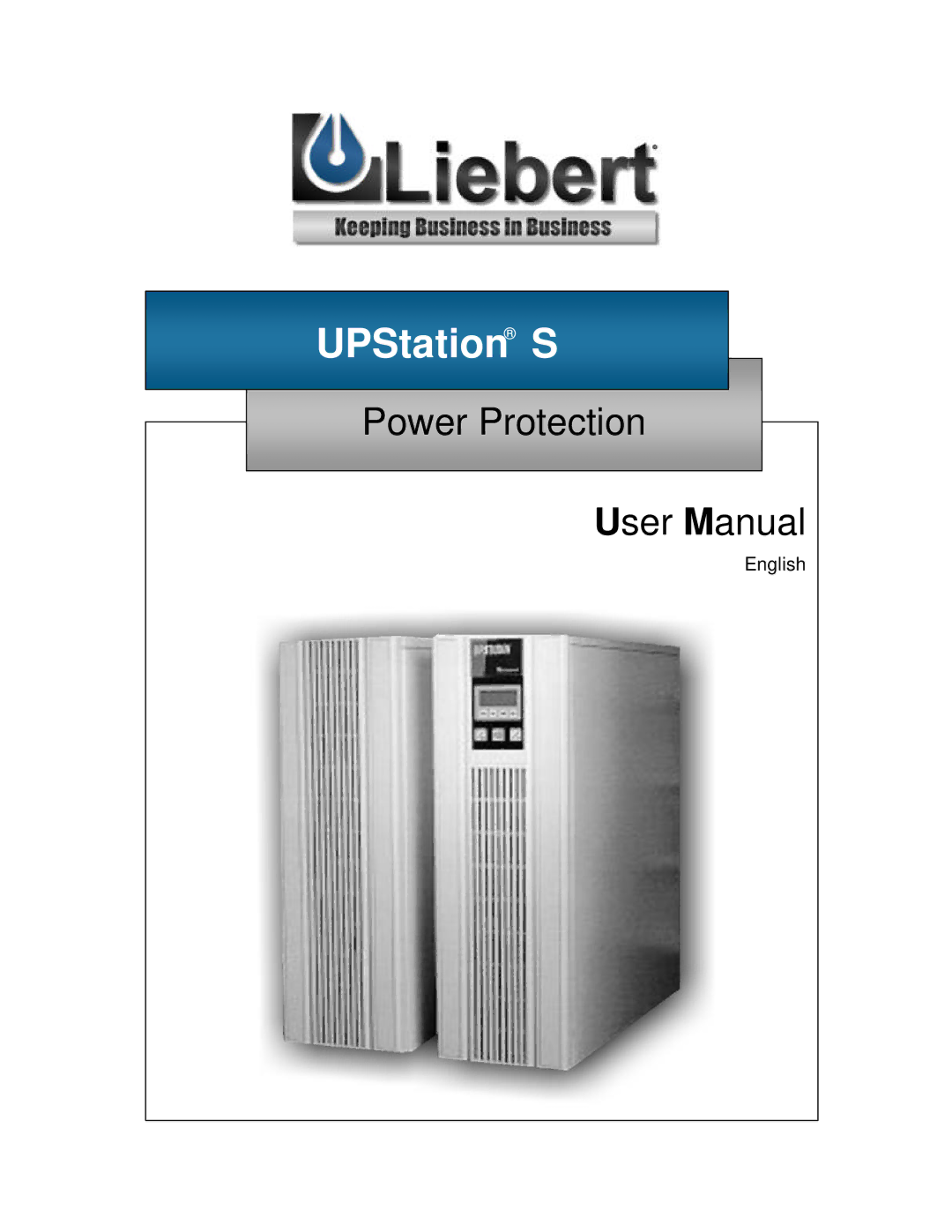 Liebert VM18000, VM12000 user manual UPStation S 