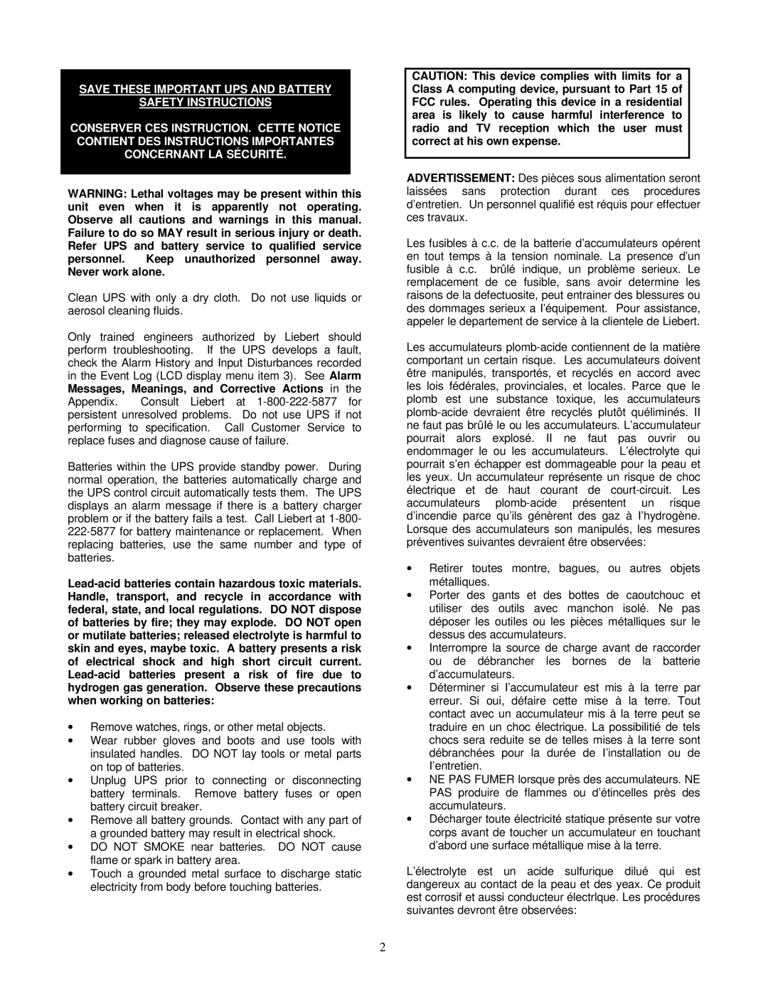 Liebert VM12000, VM18000 user manual 