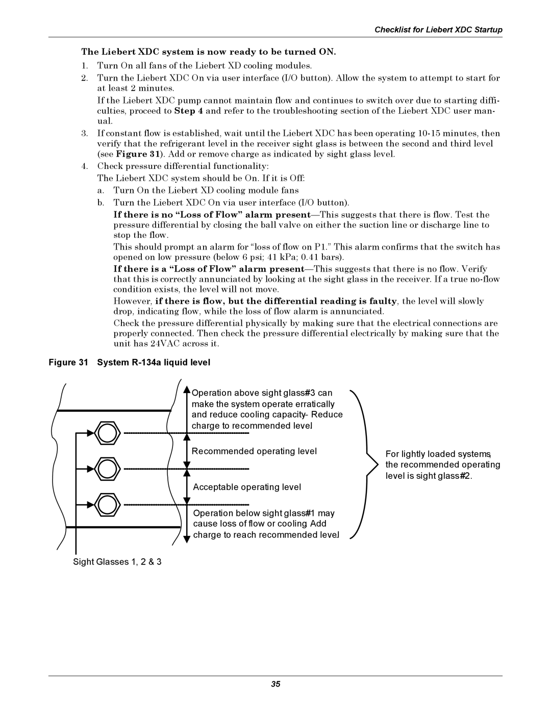 Liebert user manual Liebert XDC system is now ready to be turned on 