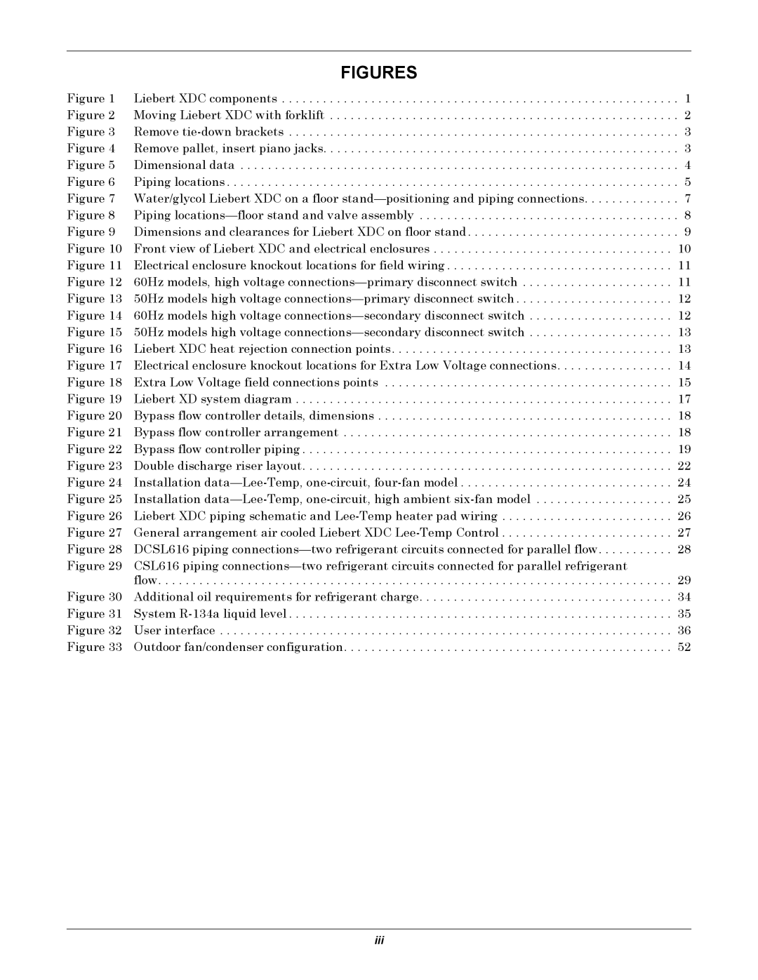 Liebert XDC user manual Figures 