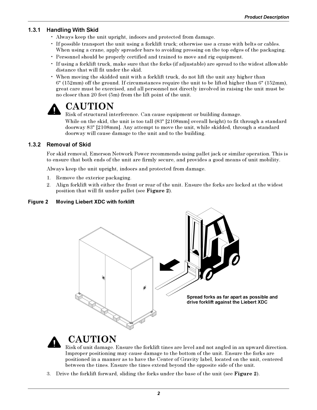 Liebert XDC user manual Handling With Skid, Removal of Skid 