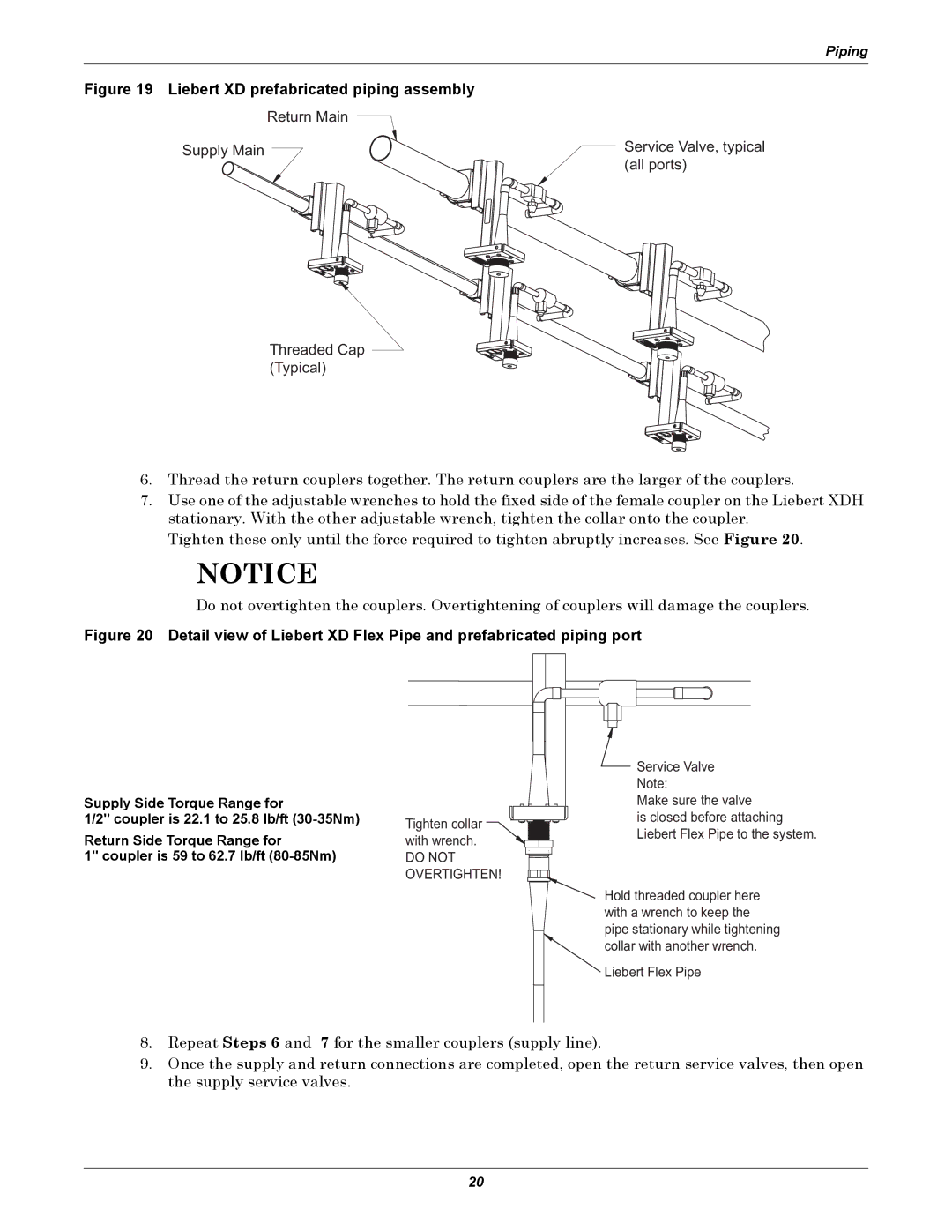 Liebert XDH manual Liebert XD prefabricated piping assembly 