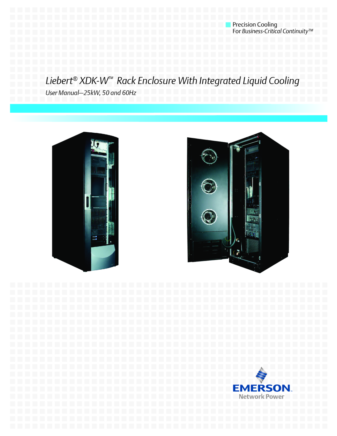 Liebert user manual Liebert XDK-WRack Enclosure With Integrated Liquid Cooling 