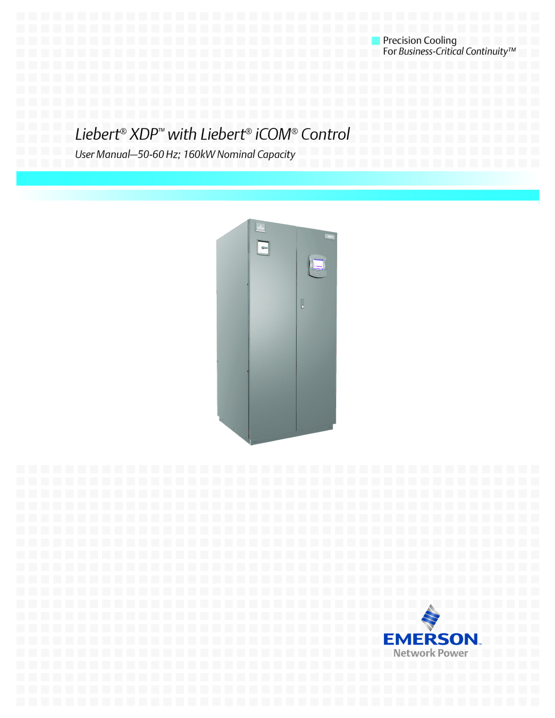 Liebert XDP160RC, XDP160RM, XDP160RA user manual Liebert XDP with Liebert iCOM Control 