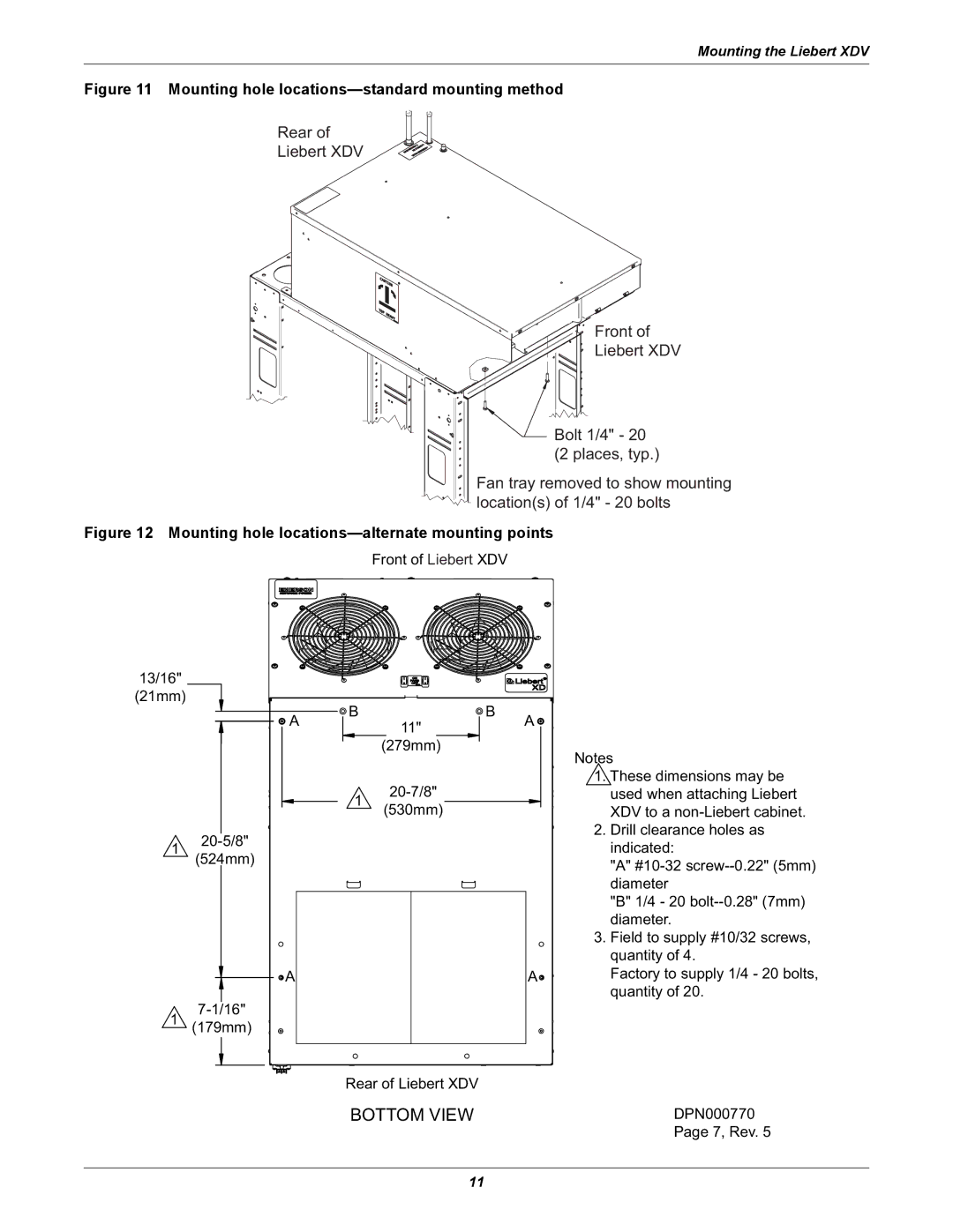 Liebert XDV manual Bottom View 