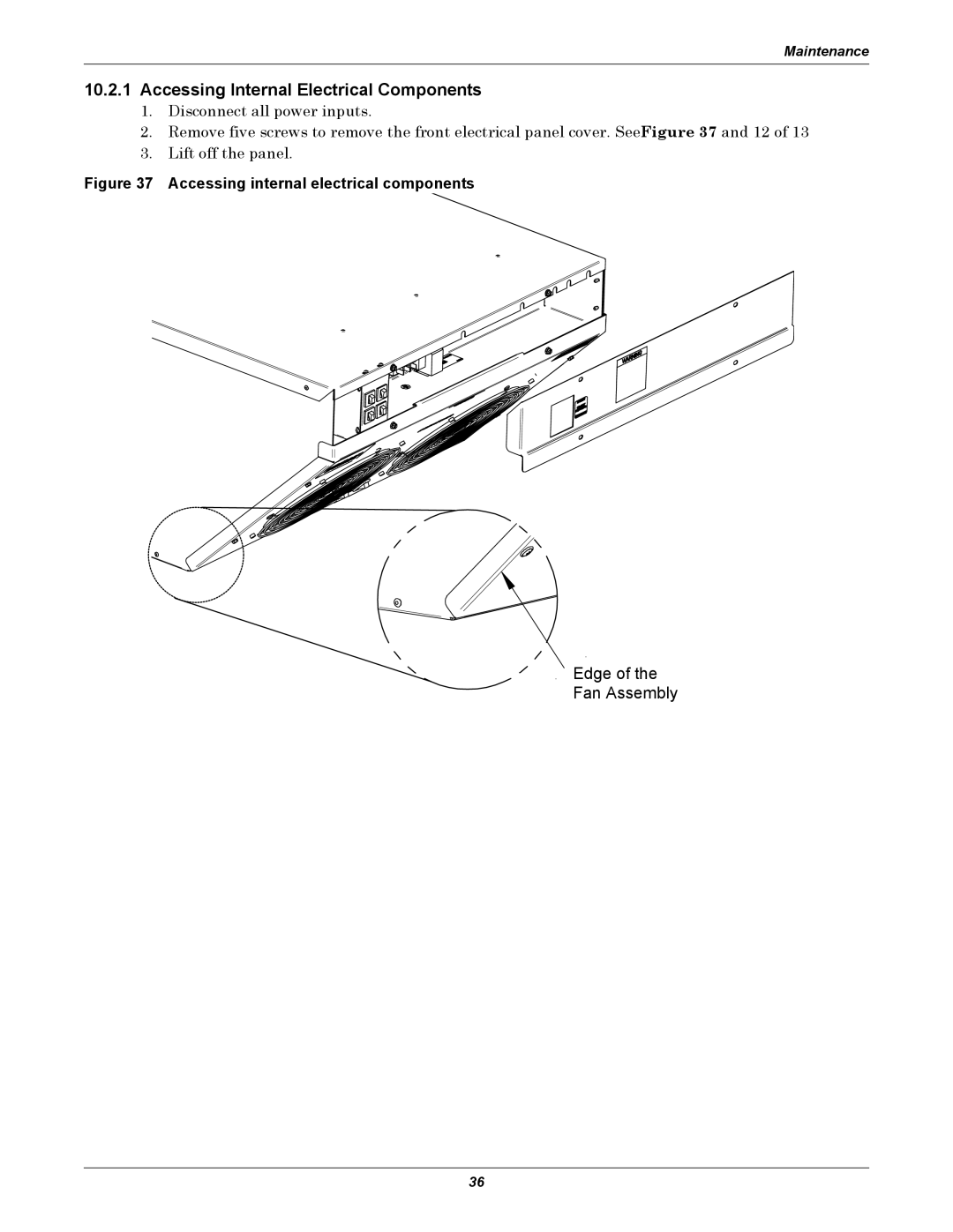 Liebert XDV manual Accessing Internal Electrical Components, Accessing internal electrical components 