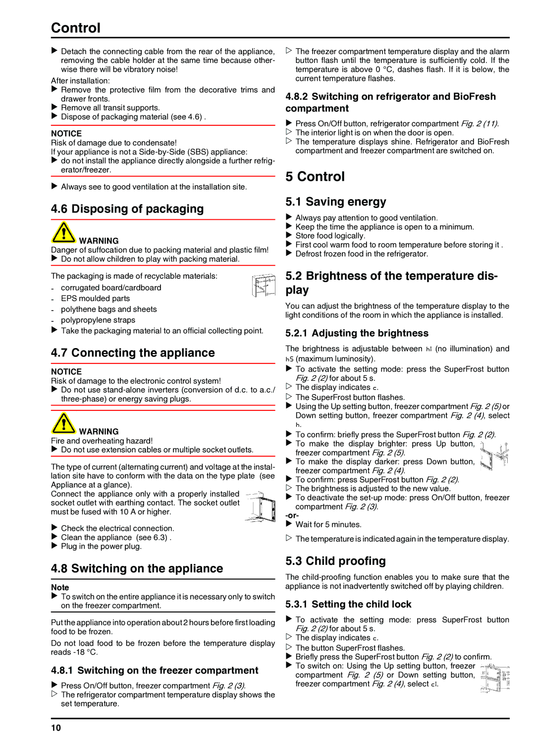 Liebherr 110309 7084282 - 01 installation instructions Control 