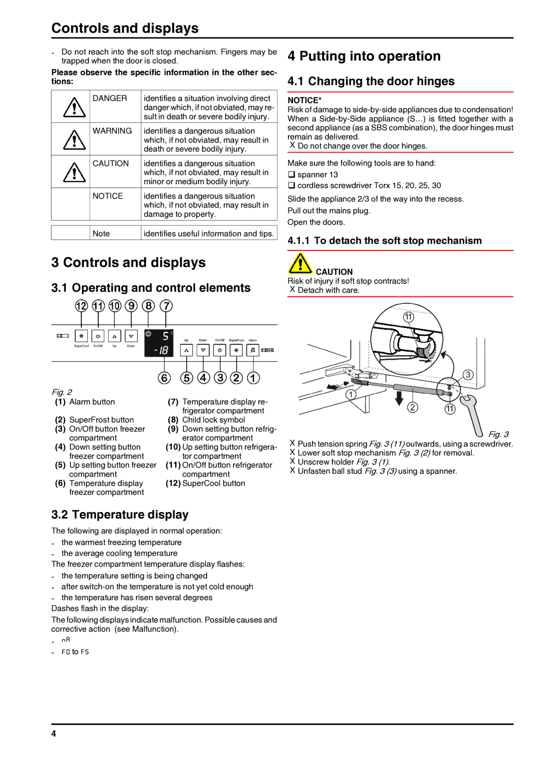 Liebherr 110309 7084282 - 01 installation instructions Controls and displays, Putting into operation 