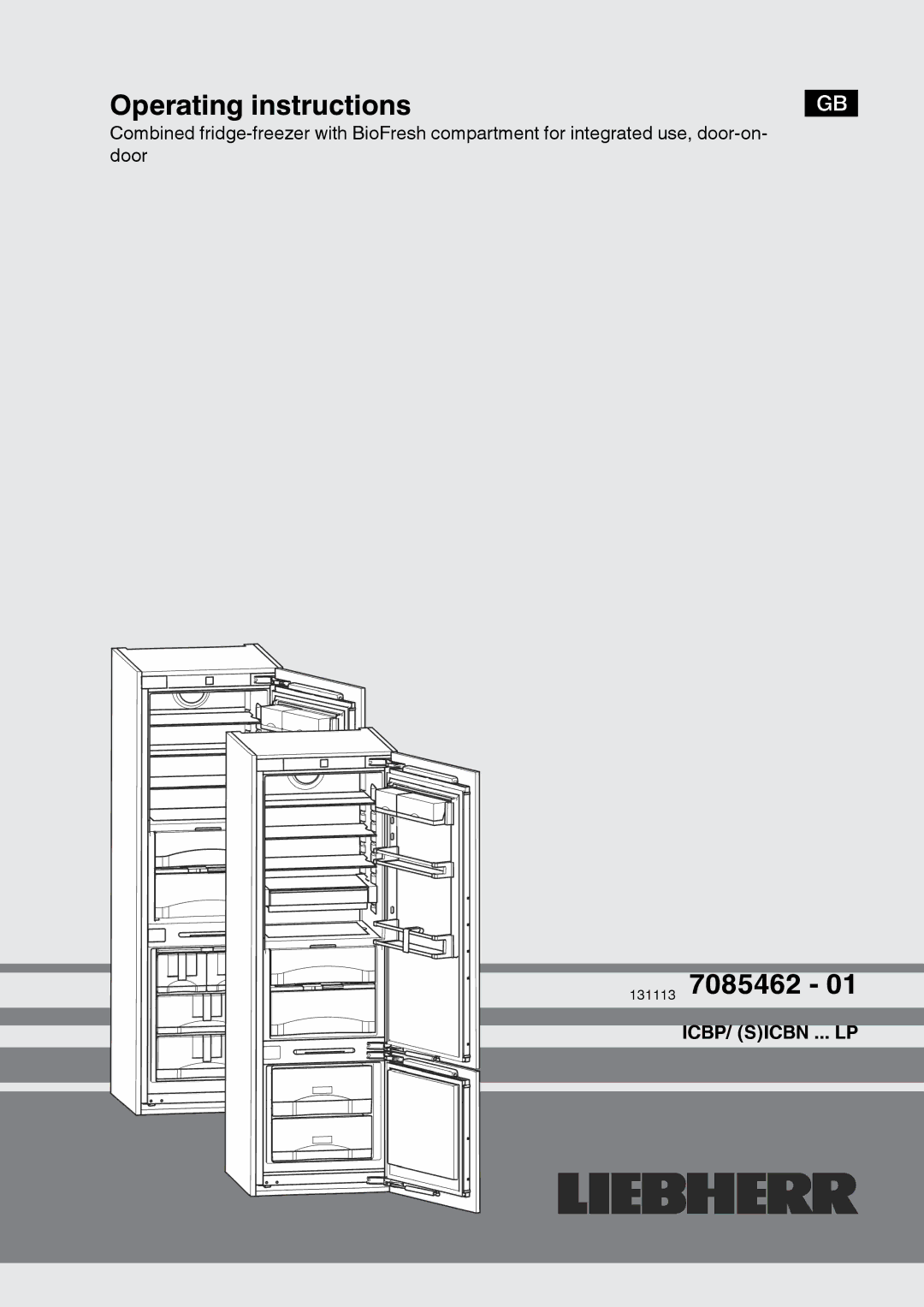 Liebherr 131113 7085462 - 01 operating instructions Operating instructions 