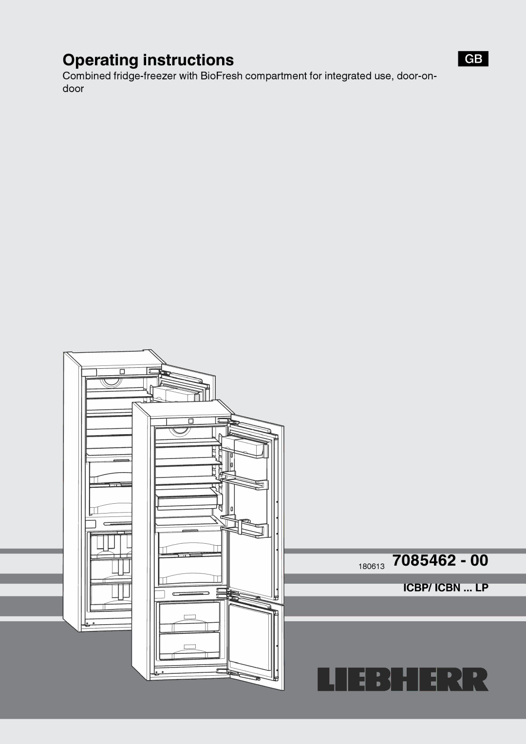 Liebherr 180613 7085462-00 manual Operating instructions 