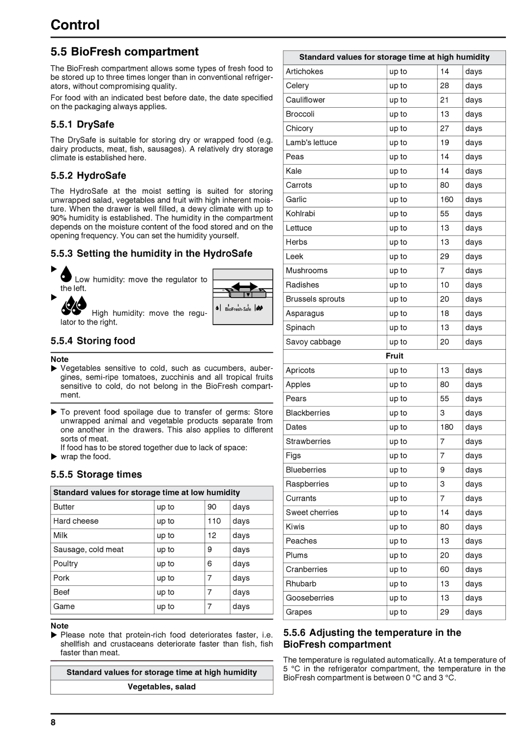 Liebherr 180613 7085462-00 manual BioFresh compartment 