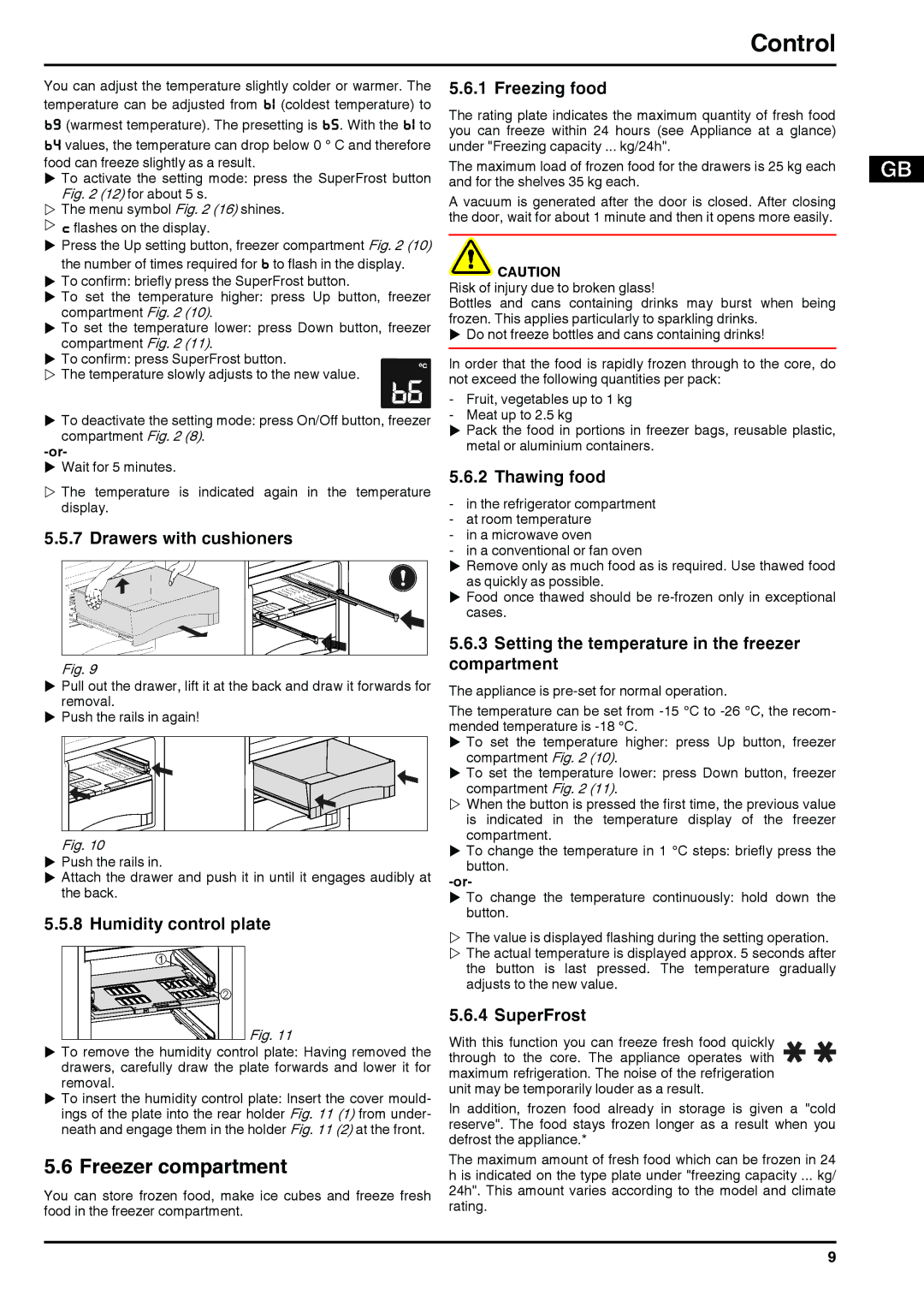 Liebherr 180613 7085462-00 manual Freezer compartment 