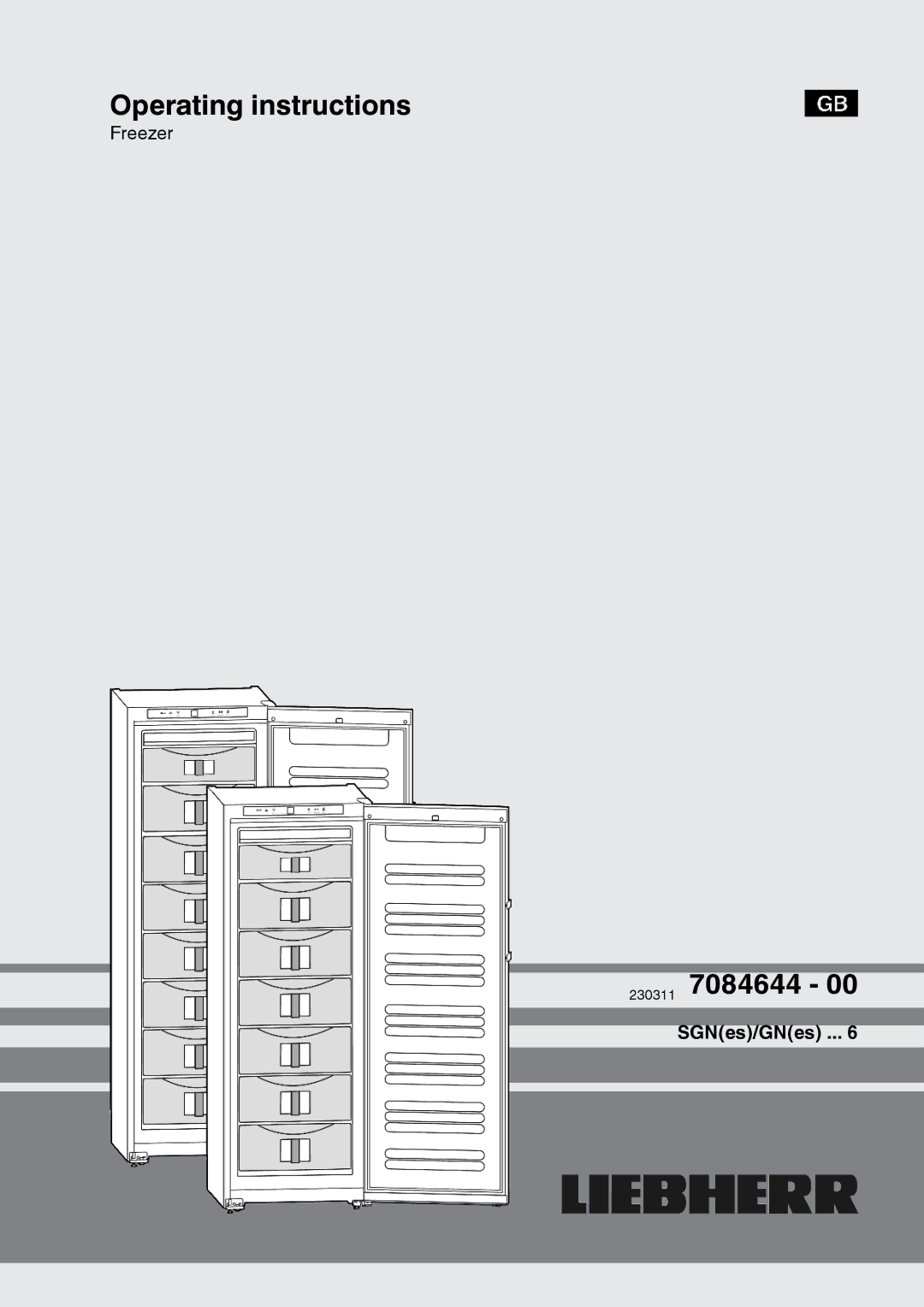 Liebherr 230311 7084644-00 manual Operating instructions 