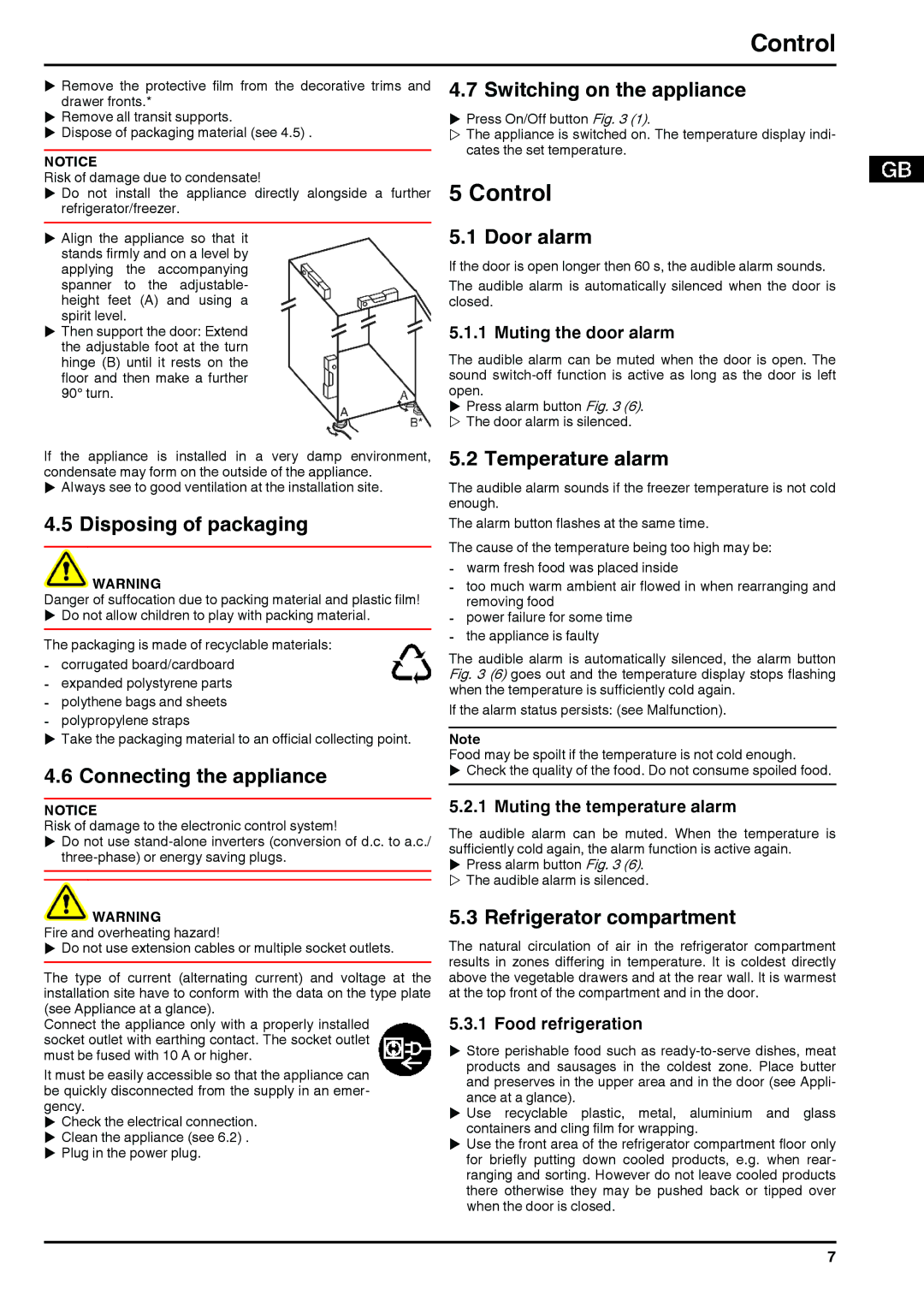 Liebherr 290910 7084364 - 03 operating instructions Control 