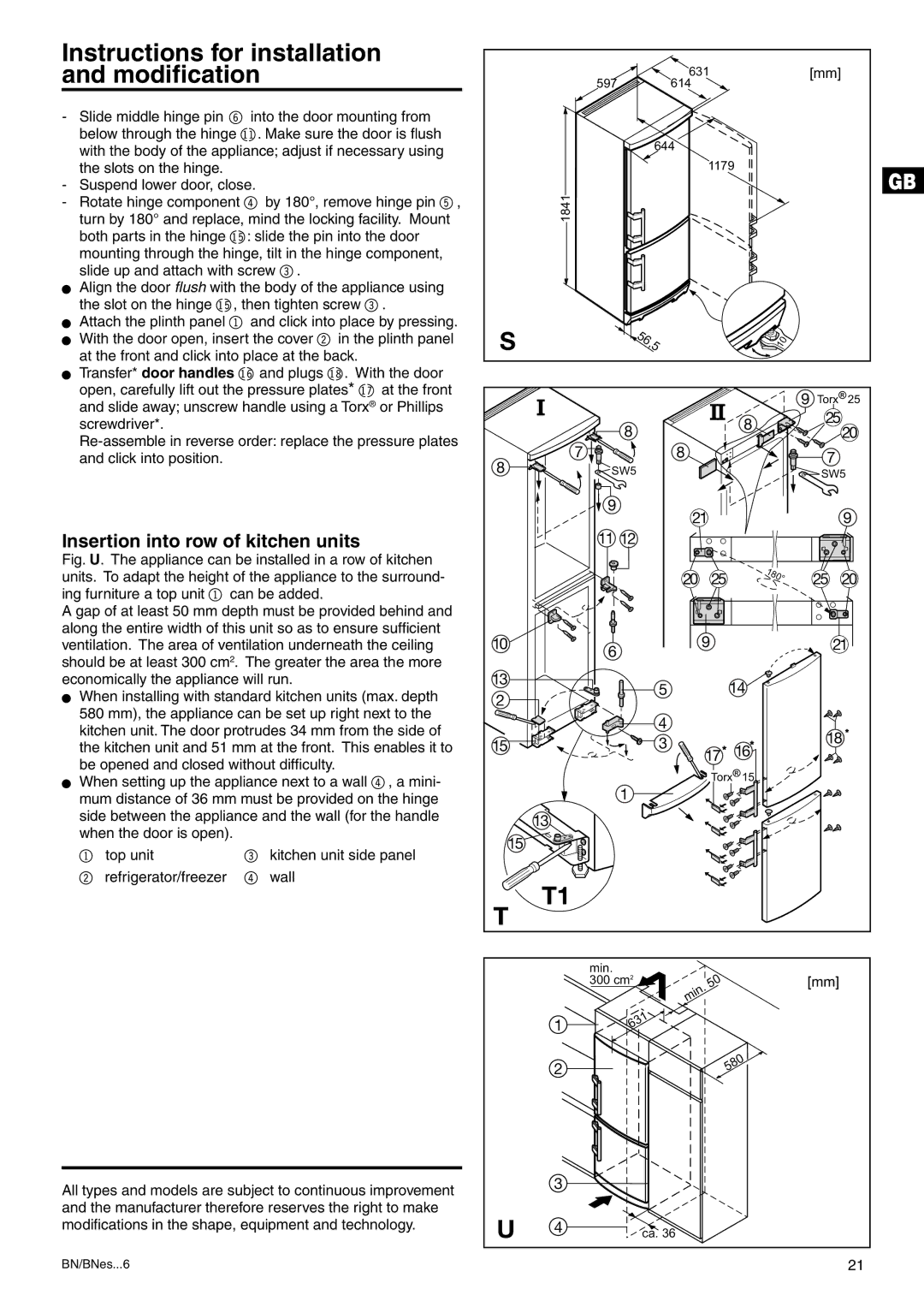 Liebherr 7082 218-03 manual Insertion into row of kitchen units 