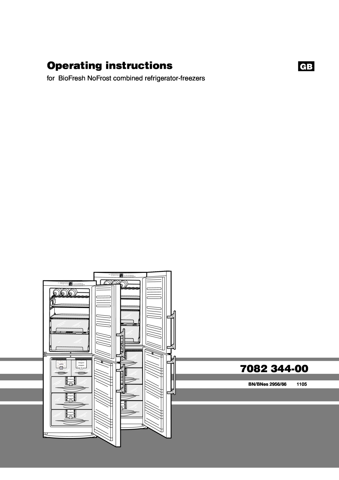 Liebherr 7082 218-03 Operating instructions, for BioFresh NoFrost combined refrigerator-freezers, BN/BNes 2956/66, 1105 