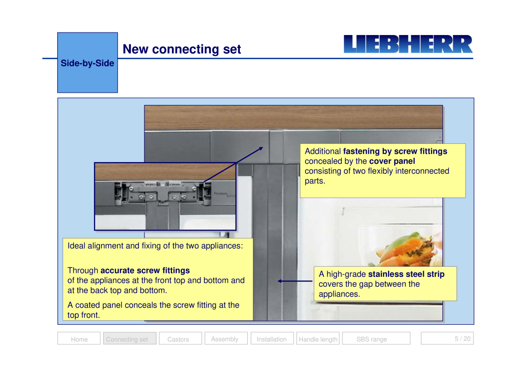 Liebherr 7082 218-03 manual New connecting set, Side-by-Side, Through accurate screw fittings 