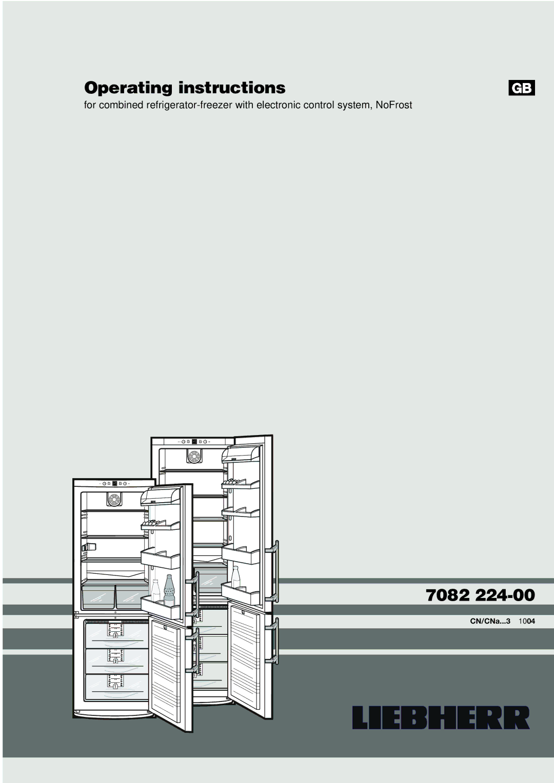 Liebherr 7082 224-00 manual Operating instructions 