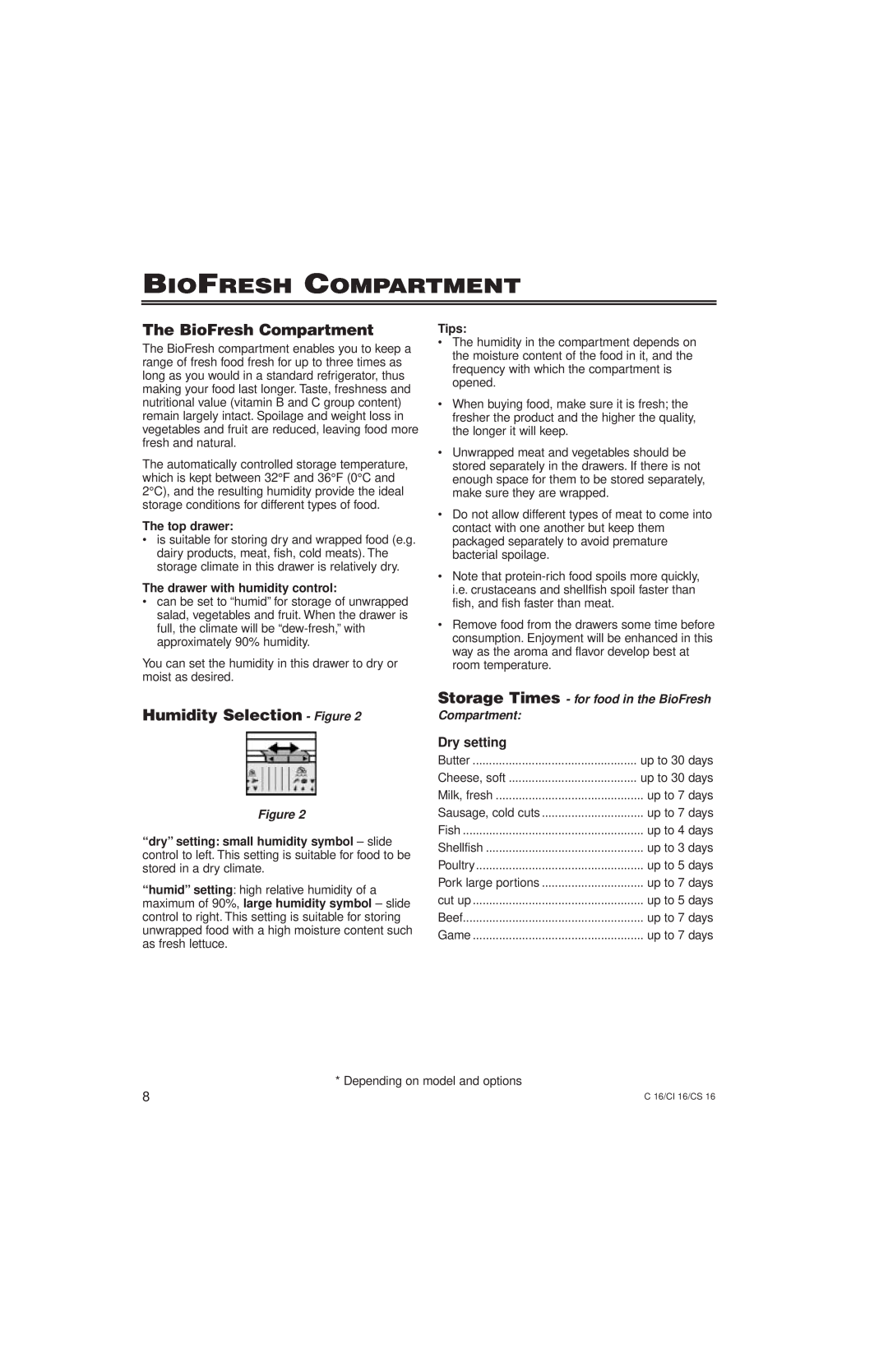 Liebherr 7082, 2956 Biofresh Compartment, The BioFresh Compartment, Humidity Selection - Figure, Dry setting 