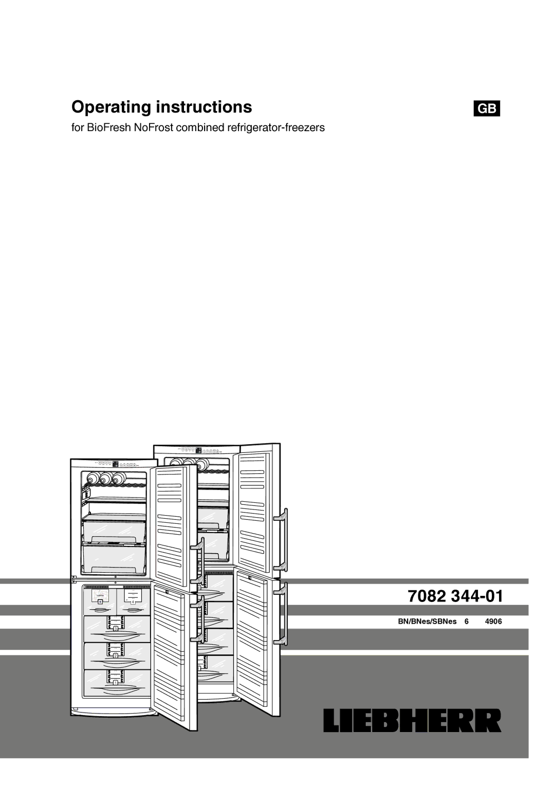 Liebherr 7082 344-01 manual Operating instructions 