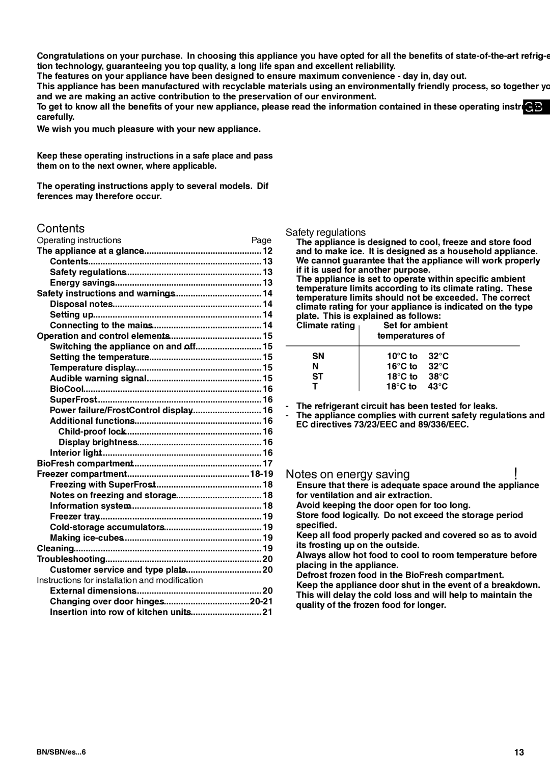 Liebherr 7082 344-01 manual Contents 