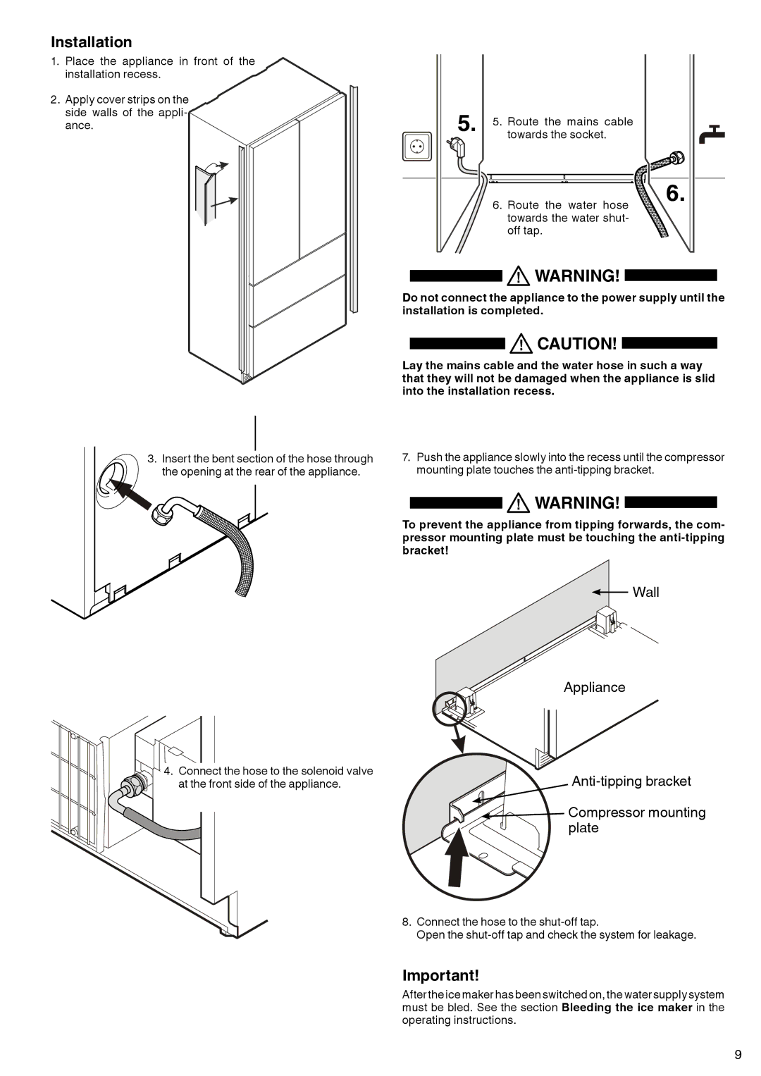 Liebherr 7083-103-00 installation instructions Installation 