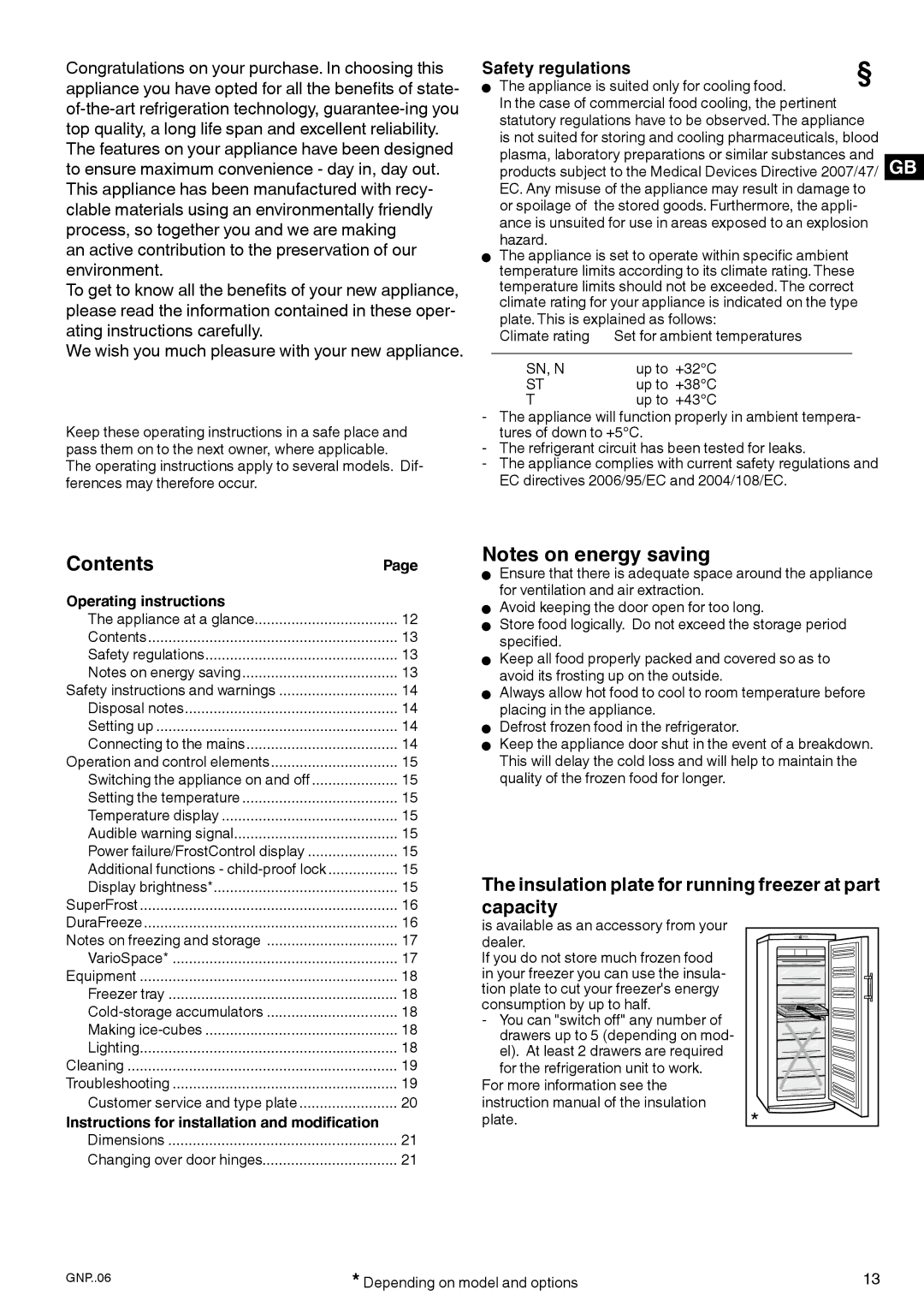 Liebherr 7084 152 - 00 manual Contents 