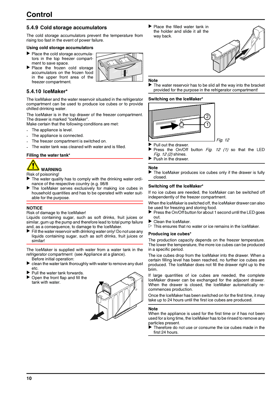 Liebherr 7084376 - 03 operating instructions Cold storage accumulators, IceMaker 