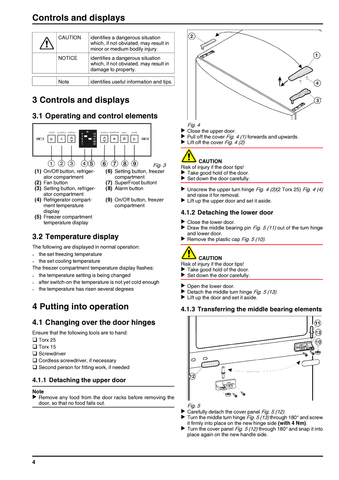 Liebherr 7084376 - 03 operating instructions Controls and displays, Putting into operation 