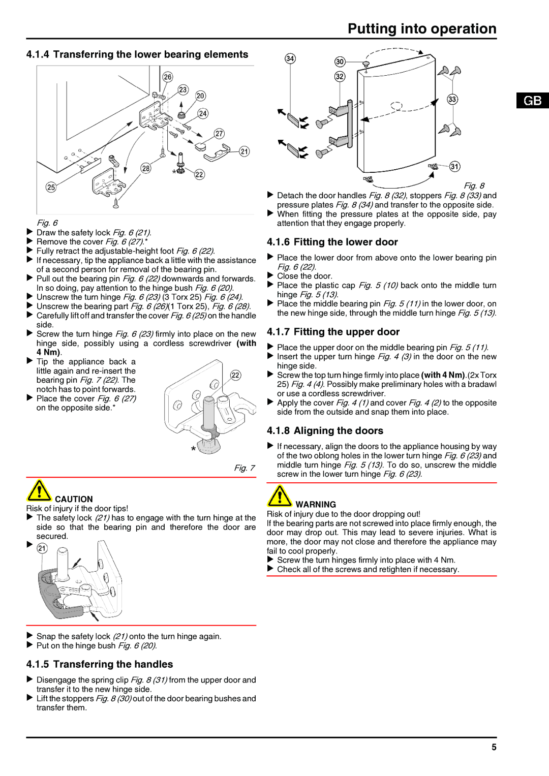 Liebherr 7084376 - 03 operating instructions Putting into operation 