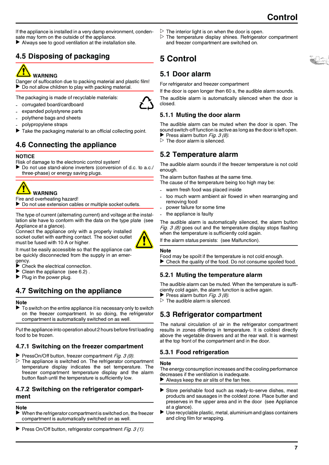 Liebherr 7084376 - 03 operating instructions Control 