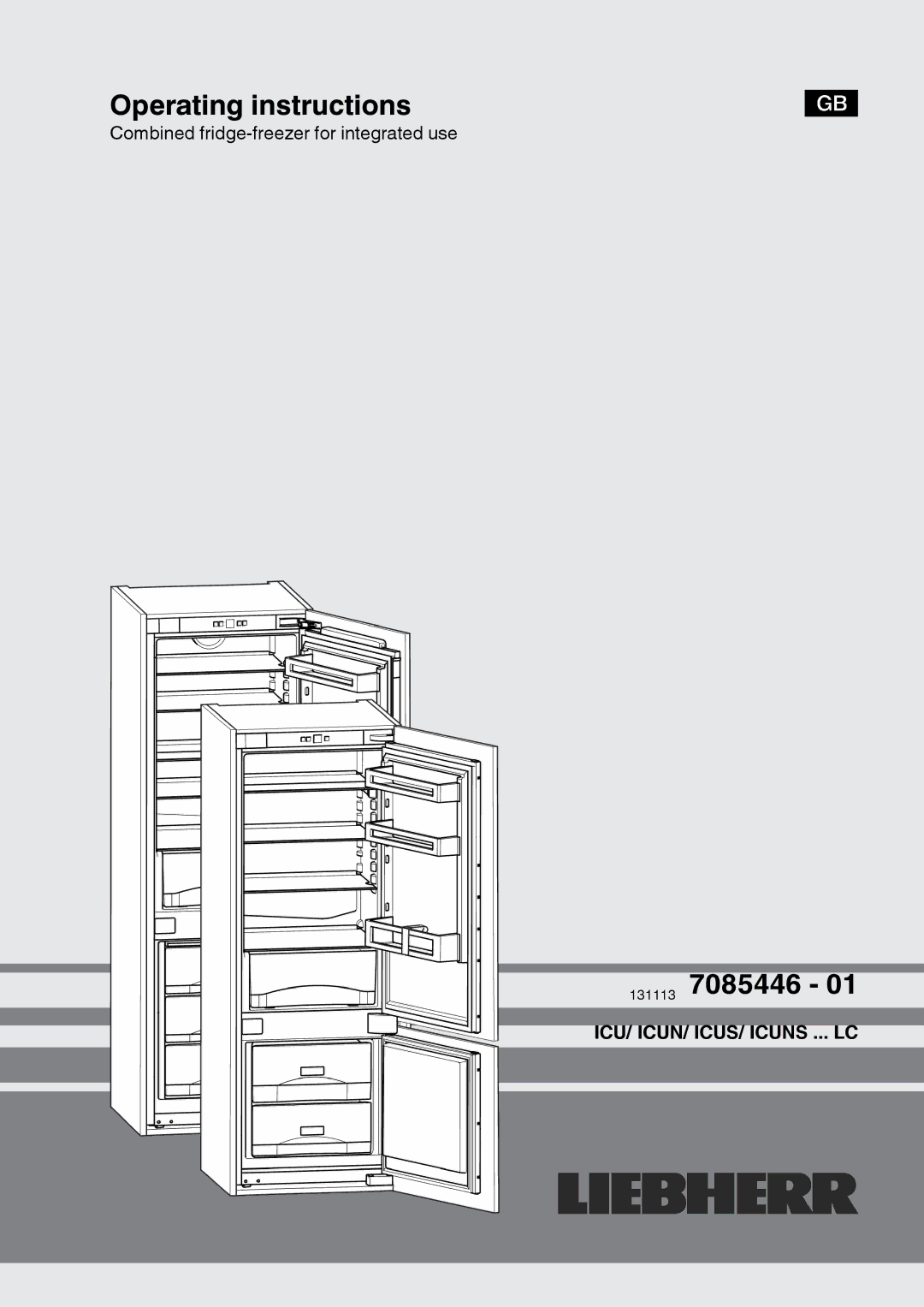 Liebherr 7085446-01 manual Operating instructions 