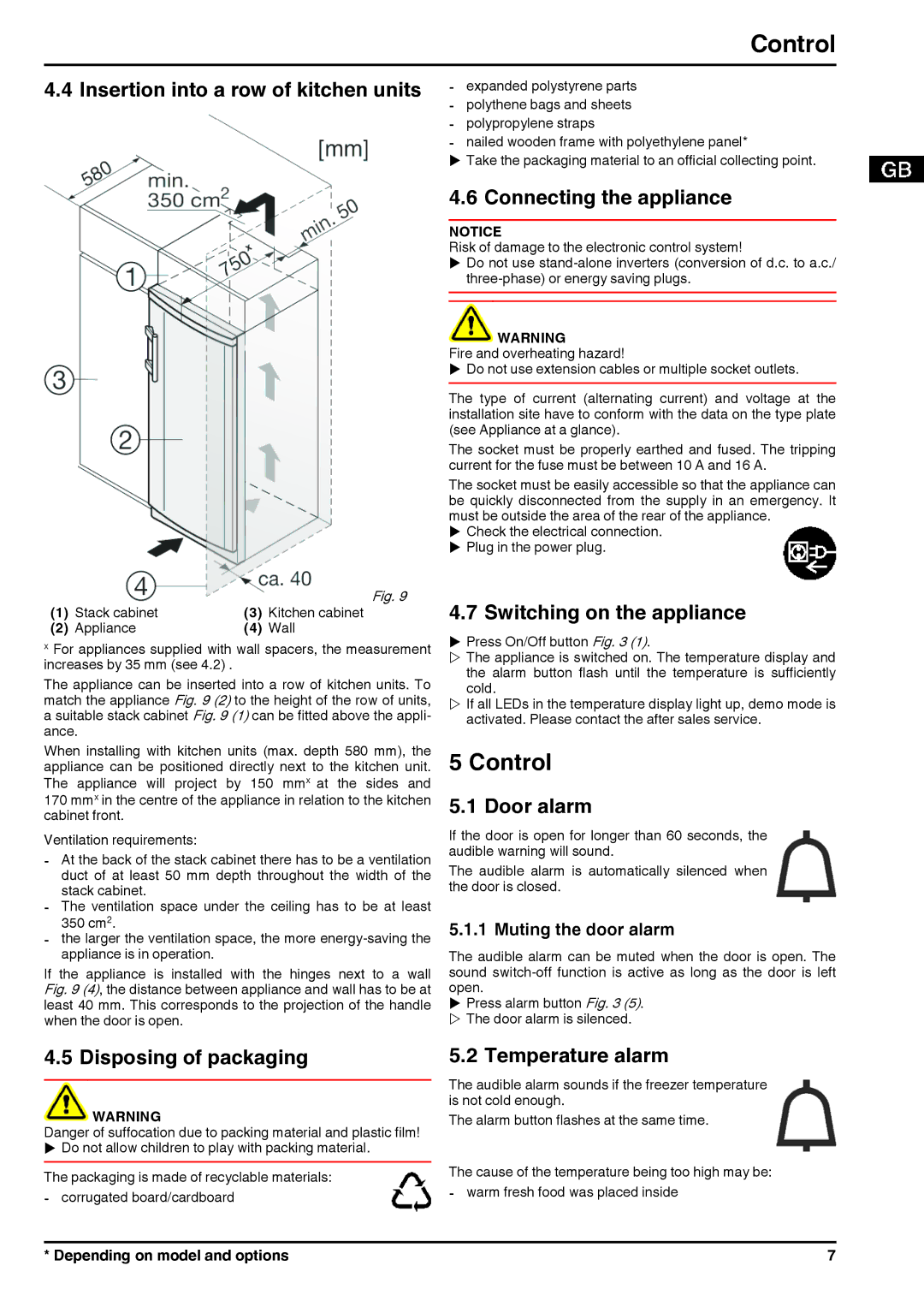 Liebherr 7085592-01 manual Control 